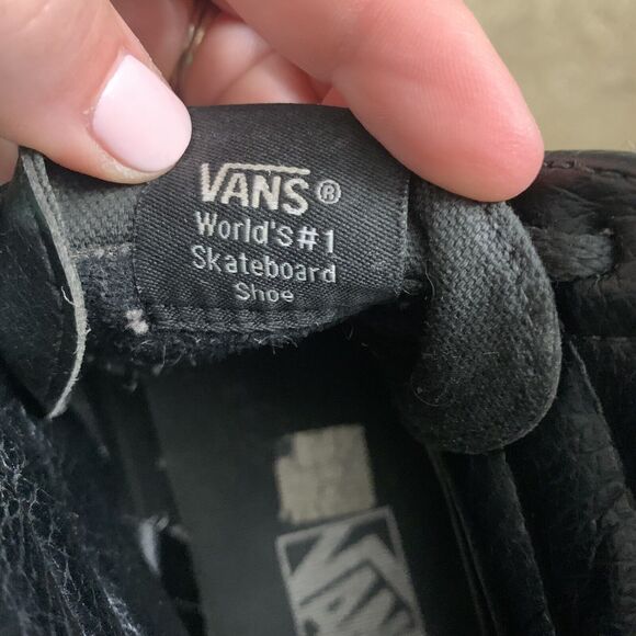 Vans Sk8-Hi Reissue Skate Shoes Black Big Large Logo Mens Sz 7.5 Women Sz 9 - Picture 3 of 10